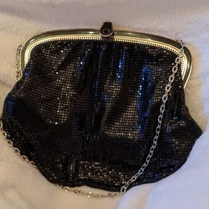 COPY - Whiting and Davis black mesh silver evening bag